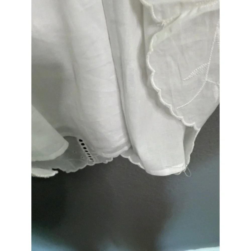 Roller‎ Rabbit White Eyelet Palm Tree Shirt Dress Tunic Med Long Sleeve Slip